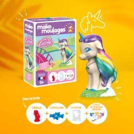 mako moulages Licorne Ma Arc en Ciel 39108 Craft Kit for Shaping and Painting Plaster, 1 Unicorn, Children from 5 Years - 39108, Multicoloured