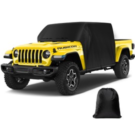 Jeep Gladiator 2020-2023 Cab Covers - Waterproof 4 Door, 420D Upgraded PU2 Resistant Cover Windproof Dustproof Rain Snow All Weather with 6 Gust Hooks