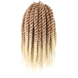 Havana Twist Crochet Hair 10 Inch 7 Packs Jumbo Senegalese Twist Crochet Hair Blonde Crochet Braids for Black Women Short Crochet Braiding Hair(10 Inch,T27/613-Honey Blonde to Blonde)