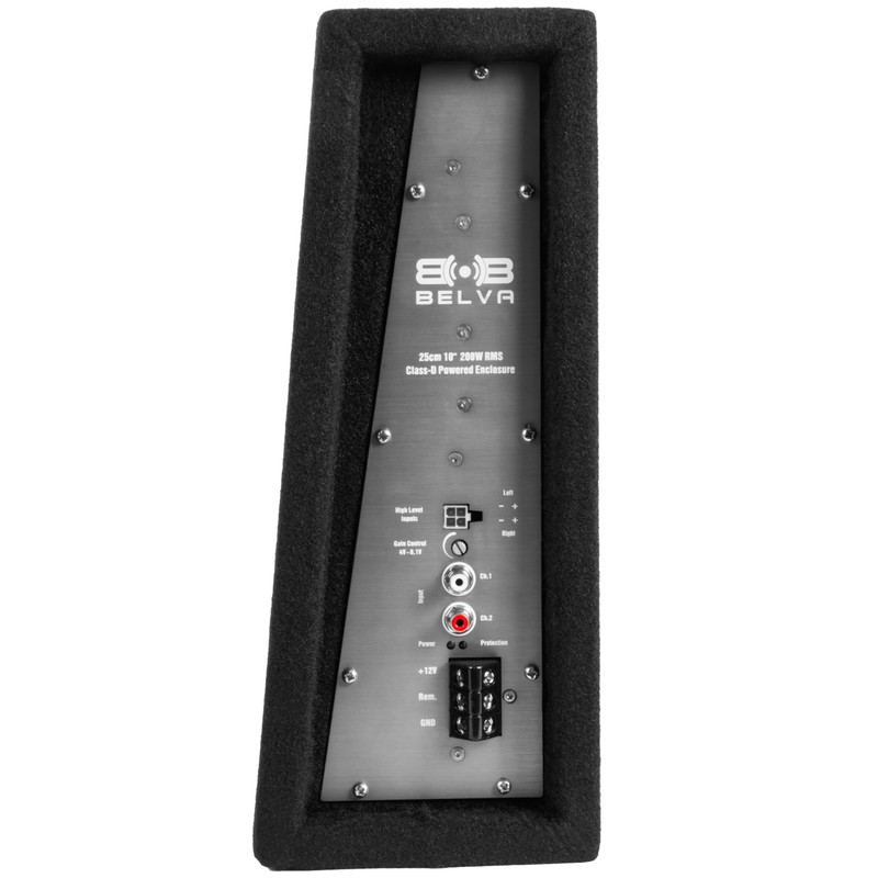 BELVA BPKG10T 600W Peak 10" Shallow-Mount Angled Amplified Loaded Subwoofer