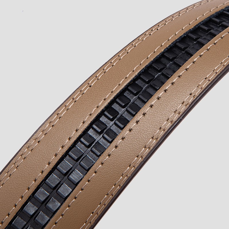 Acewin Men's Leather Belt, Automatic Work Belt, Adjustable, Width 35