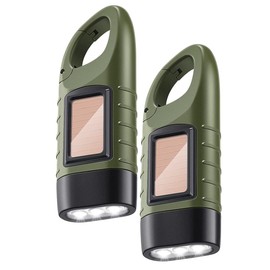 COOLEAD Hand Crank Charging Light, LED Flashlight, Hand Crank Charging, Solar Charging, Small, Handy Light, Includes Hook, Portable, Convenient, Disaster Preparedness, Power Outages, Earthquakes,