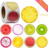 500 PCS Summer Fruit Themed Roll Stickers,Fruit Baby Shower Orange