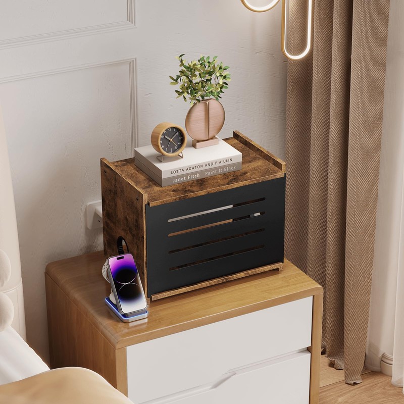 Homode Router Shelf, Wood Wifi Box Hider, Projector Shelf Stand,