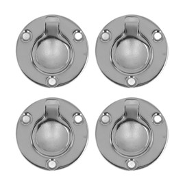 4Pcs M5 Flush Ring Pull Round Wear Proof Stainless Steel Marine Deck Boat Round Deck Recessed Handle