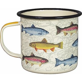 Gentlemen's Hardware - Fish Mug, Ideal for Camping, Hiking, & Backpacking, For Hot & Cold Beverages, Easy to Clean, Convenient (17oz, Cream)