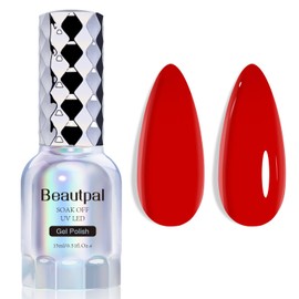 Larvall BEAUTPAL Red Gel Nail Polish 15ML Soak Off UV LED Gel Polish Nail Art Manicure Salon DIY at Home, Color 110 Scarlett Red