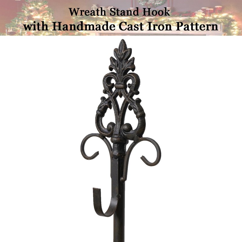 Wreath Stands for Display, Retro Black Standing Wreath Holder, Wrought