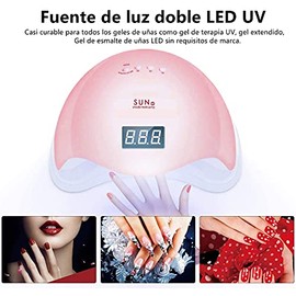 Lámpara Secador de Uñas,UV LEDLámpara de Uñas Fototerapia de Uñas Máquina,Temporizador Profesional,Cura la Luz en3 Modos para tiempo y Pantalla LCD48W