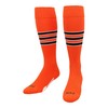 TCK Performance Baseball/Softball Socks (Orange/White/Black, Large)
