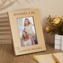 Zonon 6 x 4 Inch I Love My Grandma Photo Frame Love Grandma Gifts Grandma and Me Photo Picture Frame Gift for Christmas Mother's Day Birthday Gift Supplies