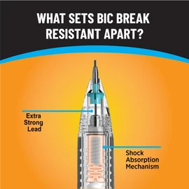 BIC Break-Resistant Mechanical Pencils with Erasers, HB Medium Point (0.7mm), 2-Count Pack Pencils for School or Office Supplies