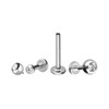 PIERCINGLINE Titanium Labret Stud Internal Thread Crystal Piercing Ear Lip