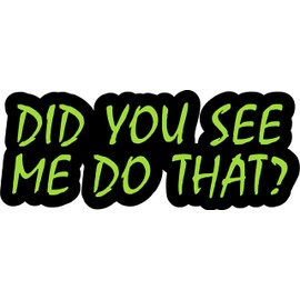 Did You See me do That? Bumper Funny, Humorous, Joke, I Make Decals®, 3.5 inch x 8.7 inch, Hard Hat, Phone, Tool, Lunch, Box, Vinyl, Decal, Sticker