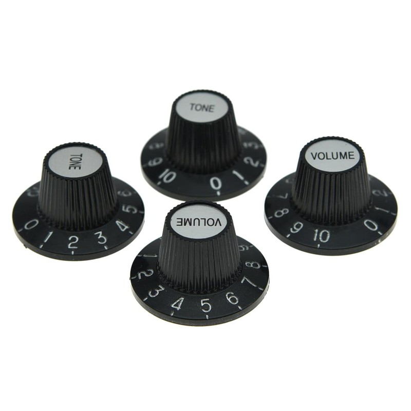 4pcs Black with Silver Cap LP Metric Guitar Witch Hat