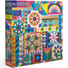 eeBoo Piece & Love: Sunshine Garden - 1000 Piece Puzzle - Adult Square Jigsaw, 23x23, Includes Image Reference Insert, Glossy Pieces