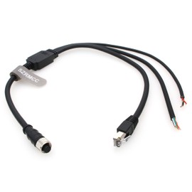 SZRMCC Livox Mid-360 Cable M12 Pin Female Aviation Plug 3 in 1 Splitter Data Sensor Cable for DJI Lidar Livox Mid-360 Mid-70 Avia Lidar (Straight 12 Pin, 1m)
