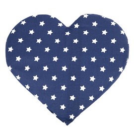 Cherry Stone Cushion Heart Approx. 30 x 25 cm – Stars Blue – Heat Cushion – A Charming Gift