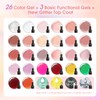 ROSALIND 30pcs Jelly Gel Polish Set, 26 Colors Translucent Nude