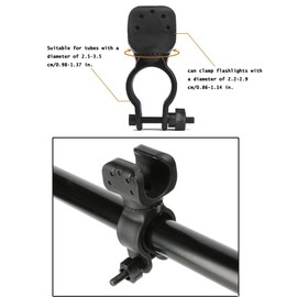 DeaHea 2 Pack Walking Cane Flashlight Mount Walking Stick Flashlights Holder Under Arm Crutches Torch Clip Flashlight Clamp Bracket for Aluminum Quad Cane Offset Walking Canes Forearm Crutches