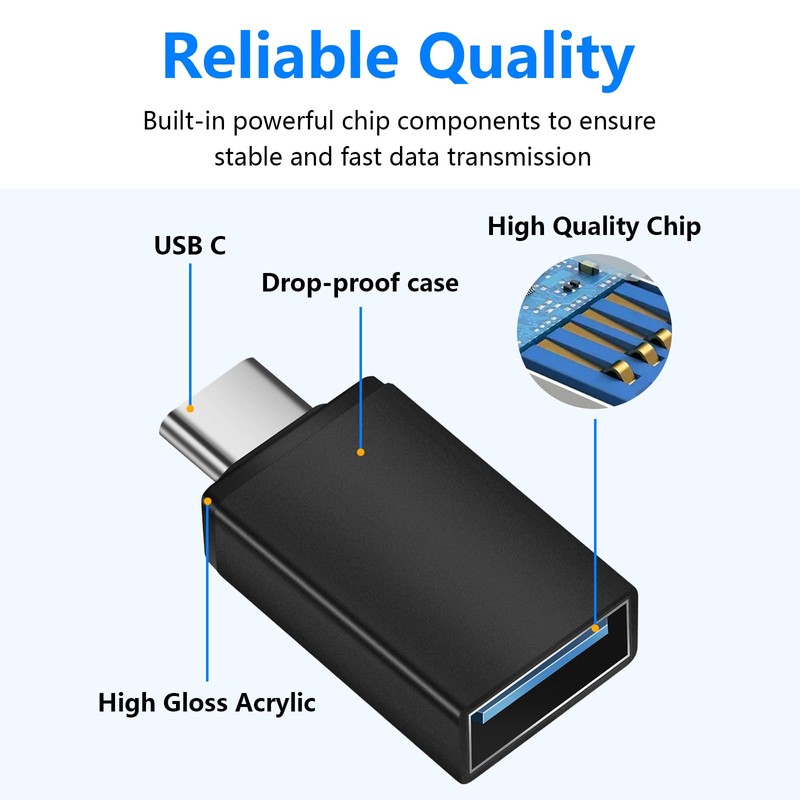 Verbstel 10 Pack USB C to USB3.0 Adapter, Type C