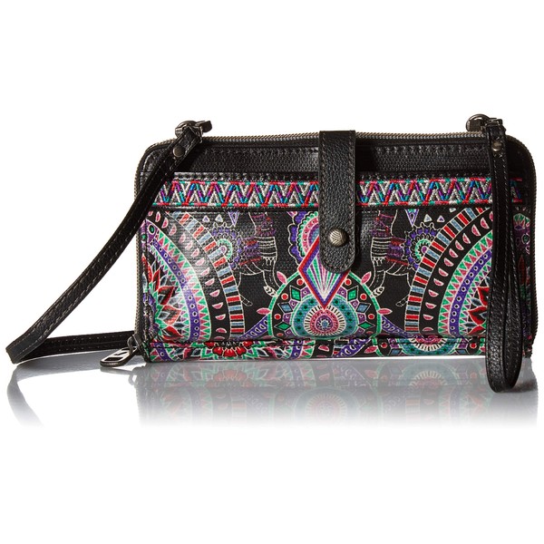 Sakroots Artist Circle Large Smartphone Crossbody, Onyx Wanderlust