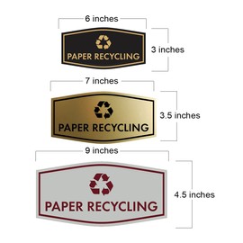 Fancy Paper - Letrero de reciclaje (plata cepillada), tamaño pequeño