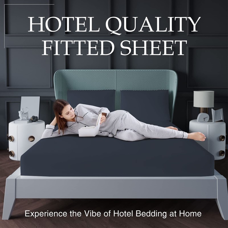 LivinEase Super King Fitted Sheet -10inch(26cm) Deep Cotton Blend Super