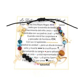 Pulsera La Historia Más Bella (Jesús) - Nacimiento de Jesús - Navidad - Reyes magos - Tutti Joyería (Hilo Ajustable)