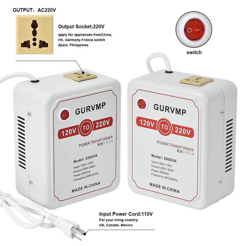 110v/120V to 220v Step up Converter watts with 220V Output
