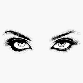Leyland Designs Woman Eyes Sticker Outdoor Rated Vinyl Sticker Decal for Windows, Bumpers, Laptops or Crafts 5"