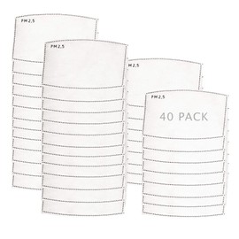 40 Pack Adult Size Face Mask Filters PM 2.5 Activated Carbon Disposable Filter Replacements for Reusable Cloth Face Covers