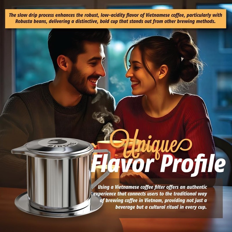 Birdee Vietnamese Coffee Dripper - 12 oz, Stainless Steel, Medium