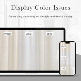 KGORGE Natural Linen Shower Curtain for Bathroom - Linen Blend Button Hole Semi Sheer Lightweight Waterproof Shower Curtains for Bathtub, 36 x 72 inches Long, Hooks Included