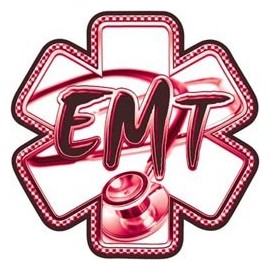 Pink EMT Stethoscope Star of Life Decal - 24" h - REFLECTIVE