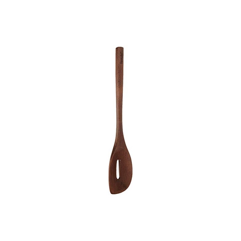 Tovolo 81-29323 Wooden Slotted Cooking Utensil, Toasted Beechwood Kitchen Spoon,