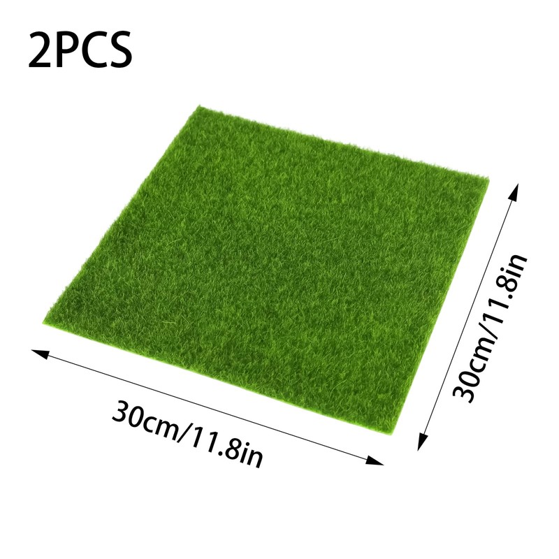 WINDAWNKE 4 Pack Artificial Grass 12 x 12 Inches Miniature
