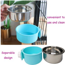 Bird Feeding Dish Cups Parrot Removable Stainless Steel Bowl Perch Stand Platform Pet Food Water Feeder Cage Accessories 1 Pcs Bird Stand Toy for Parakeet Conure Cockatiels Lovebirds Budgie Chinchilla