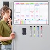 POPRUN Magnetic Family Planner Weekly Planner Magnetic Board Fridge Wipe