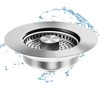 UZSUZZ Sink Plug with Stainless Steel Drain Strainer | Anti-Clogging