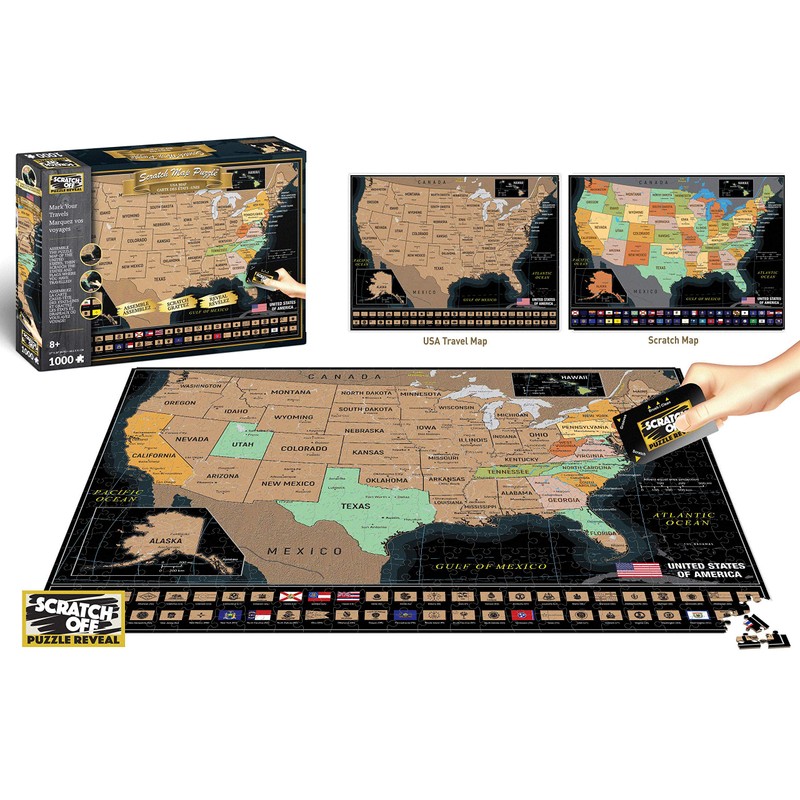 4D Cityscape Puzzle - Scratch Off : USA Travel Map