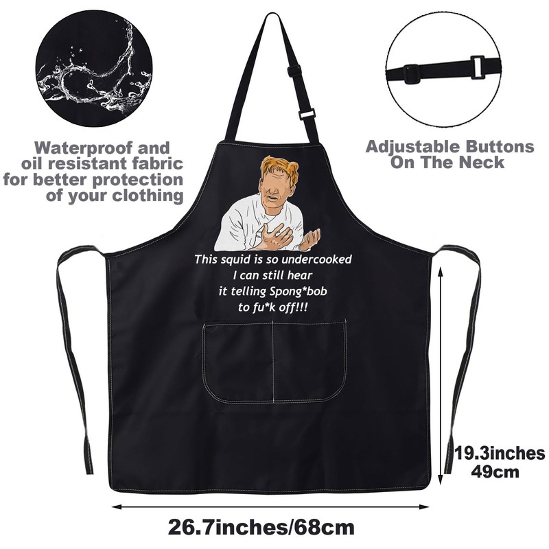 JNIAP Chef Ramsay Kitchen Apron Cooking TV Show Inspired Gifts