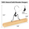 AMKUFO 12 Pack Natural Wooden Pants Hangers with Clips Non