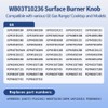 4Pcs WB03T10236 Burner Control Knob, Gas Cooktop Knobs Black for