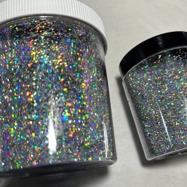 American dream Custom paint Silver Holographic Metal Flake .025” Large , Premium CUSTOM PAINT Lowrider 2 Oz