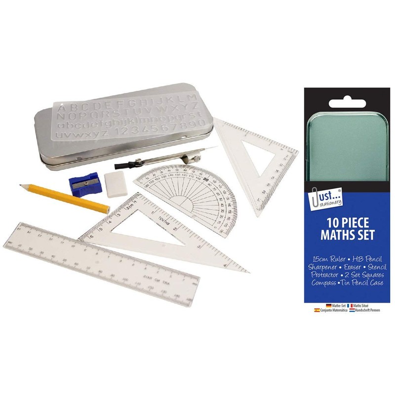 Just stationery10 piece Geometry Math Set