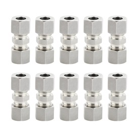 JNNJ Brake Line Connector, Straight Bulkhead Compression Fitting, Brake Line Connector 4.75 mm, Straight Brass Brake Pipe Compression Fitting Connector, Pack of 10