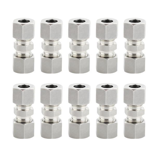 JNNJ Brake Line Connector, Straight Bulkhead Compression Fitting, Brake Line