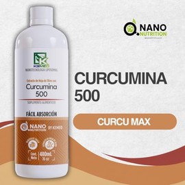 Curcumina 500 | Suplemento Líquido de Alta Absorción | Fórmula Liposomal 480ml | 32 Dosis | Nano Nutrition by Kemed