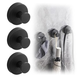 Suction Cup Hooks for Shower, Towel Hooks for Bathrooms, Bath Robe Hook Holder for Hanging up to 15 kg, Towel Hooks for Glass, Door, Wall (3)